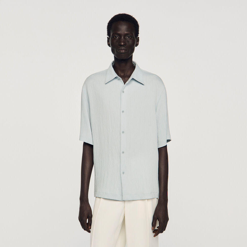 Camicia plissé collo aperto